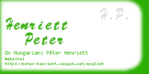 henriett peter business card